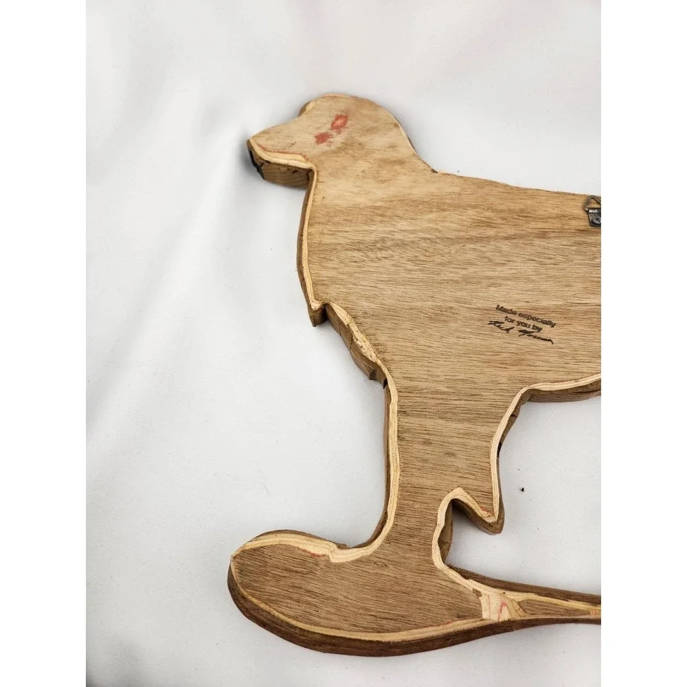 Large Wood Hand Crafted Intarsia Golden Retriever Handmade Wall Art‎ Artisan Dog